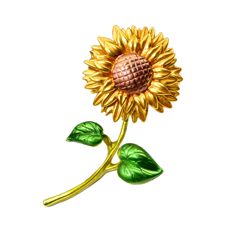 Women's Sunflower Enamel Brooch - image 3