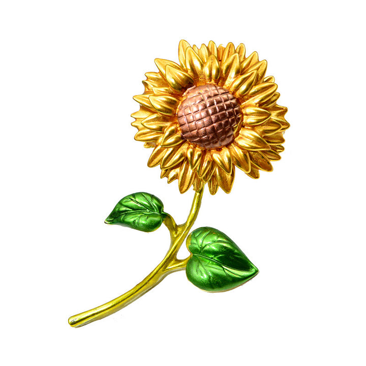 Women's Sunflower Enamel Brooch - image 3