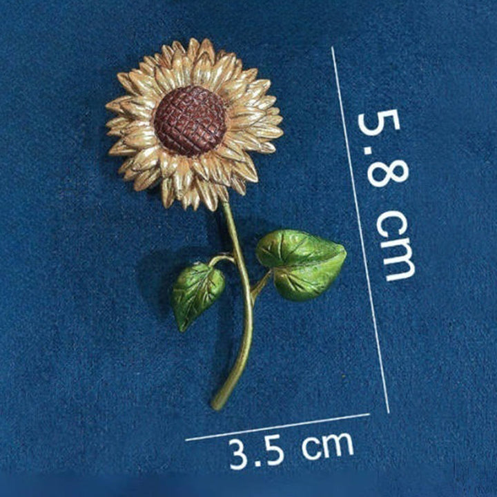 Women's Sunflower Enamel Brooch - image 4