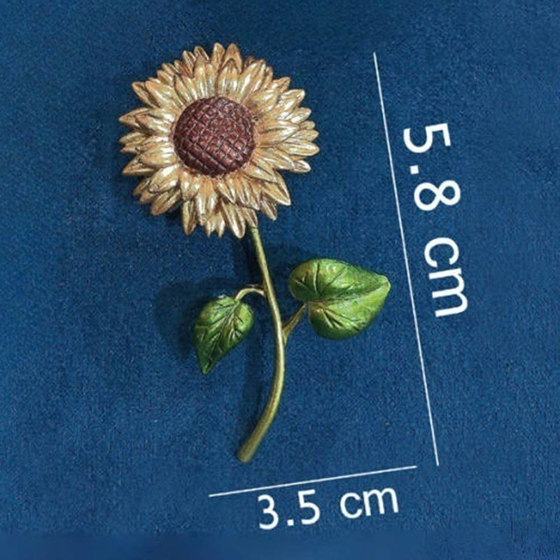 Women's Sunflower Enamel Brooch - image 4