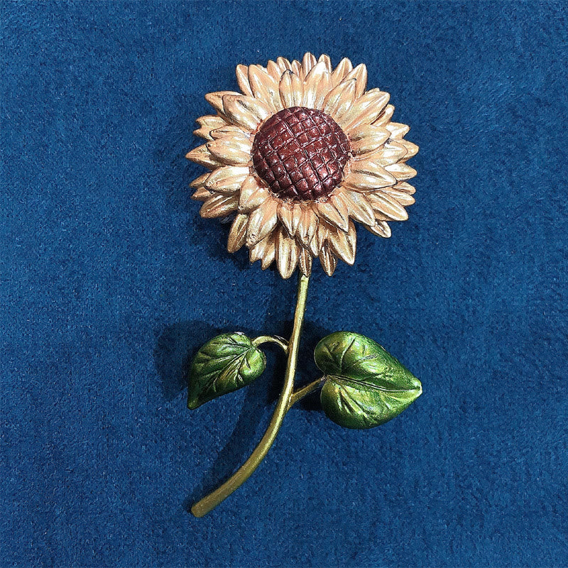 Women's Sunflower Enamel Brooch - image 2