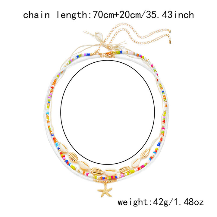 Women's Boho Summer Colorful Beads Layered Waist Chain