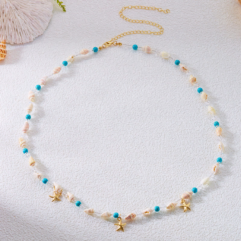 Women's Bohemian Beach Starfish Sea Shell Waist Chain - image 1