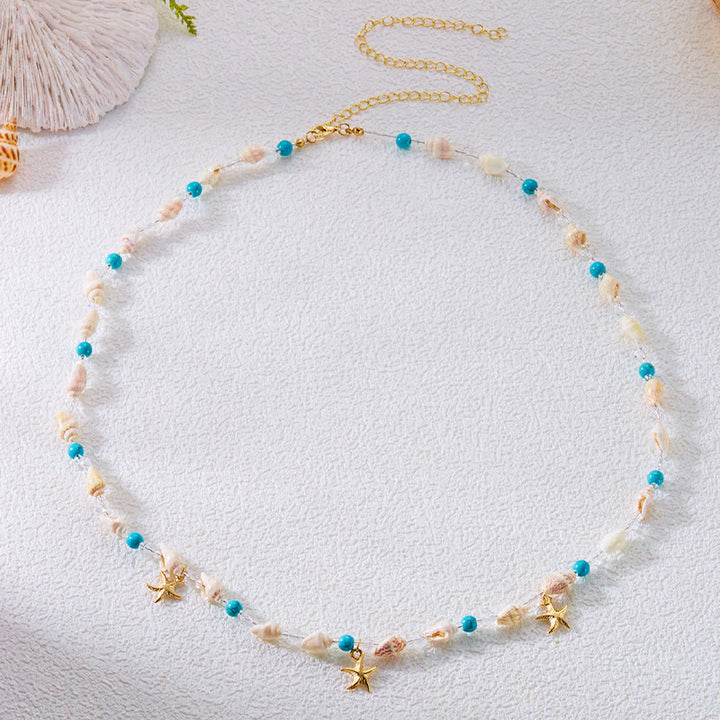 Women's Bohemian Beach Starfish Sea Shell Waist Chain - image 1