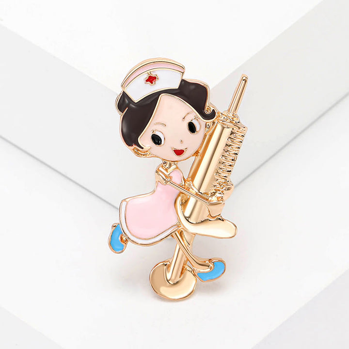  Cut Nurse Medical Nurse Gift Enamel Brooch - Pink - image 5