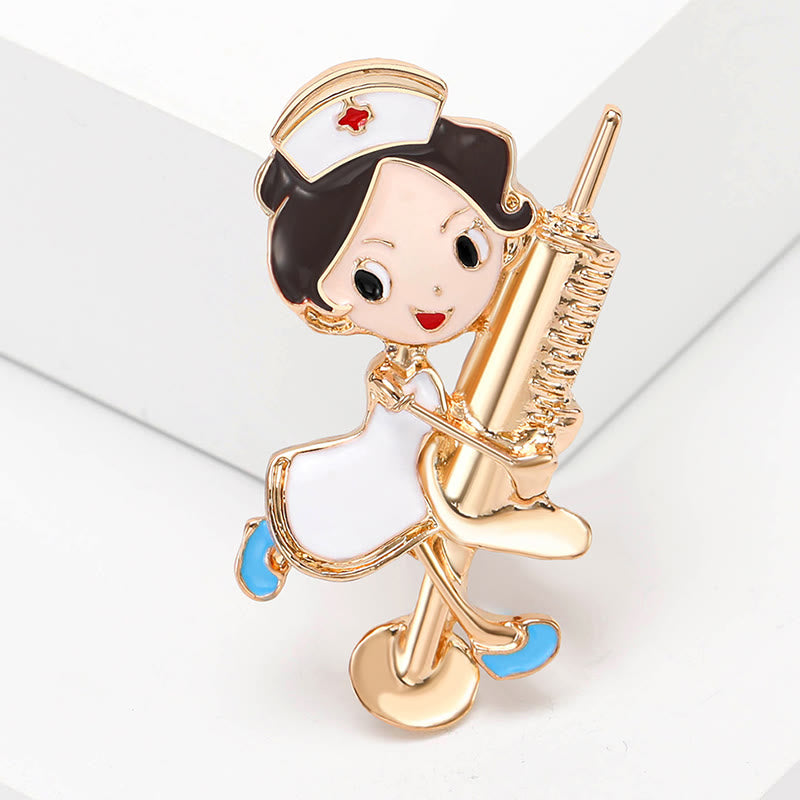  Cut Nurse Medical Nurse Gift Enamel Brooch - White - image 4