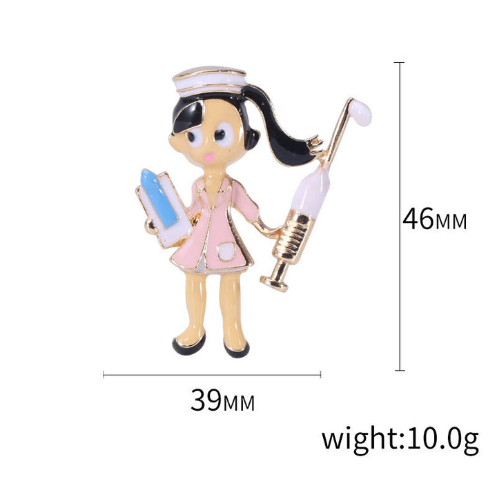 Cartoon Nurse Medical Nurse Gift Enamel Brooch - image 5
