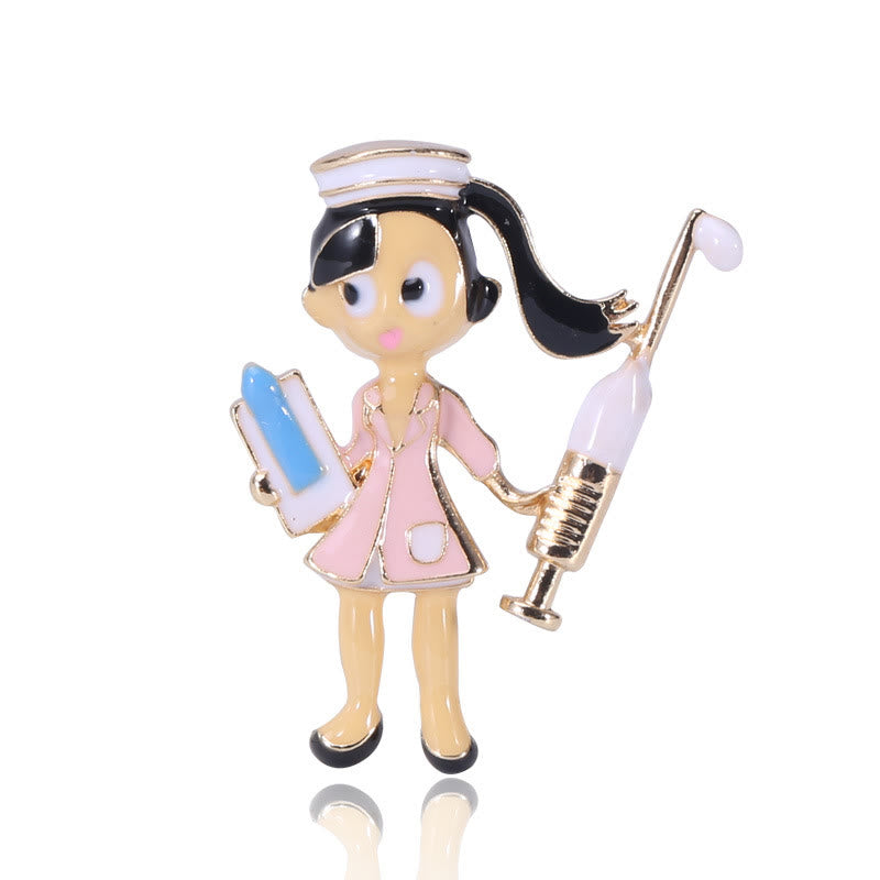 Cartoon Nurse Medical Nurse Gift Enamel Brooch - image 0