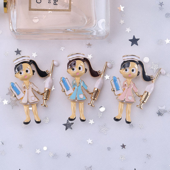 Cartoon Nurse Medical Nurse Gift Enamel Brooch - image 4