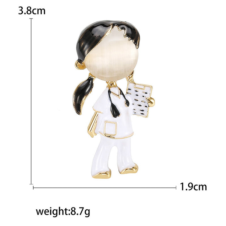 Cut Nurse Medical Series Nurse Gift Enamel Brooch