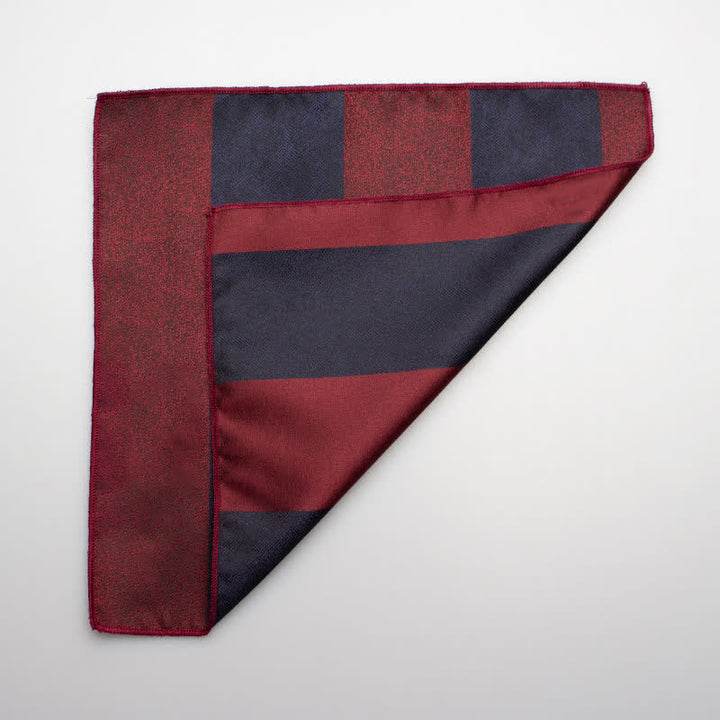 Men's Contrasting Colors Thick Stripes Pocket Square