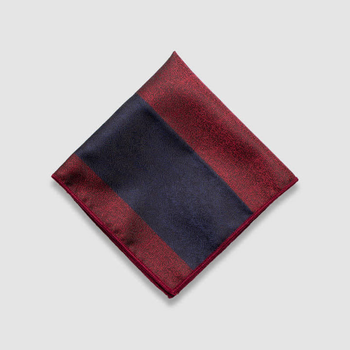 Men's Contrasting Colors Thick Stripes Pocket Square - Burgundy & Navy - image 1