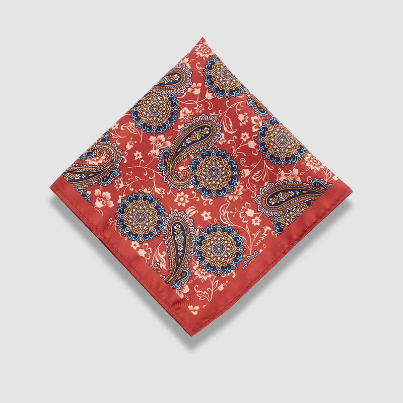 Men's Vintage Paisley Dots Pattern Business Pocket Square
