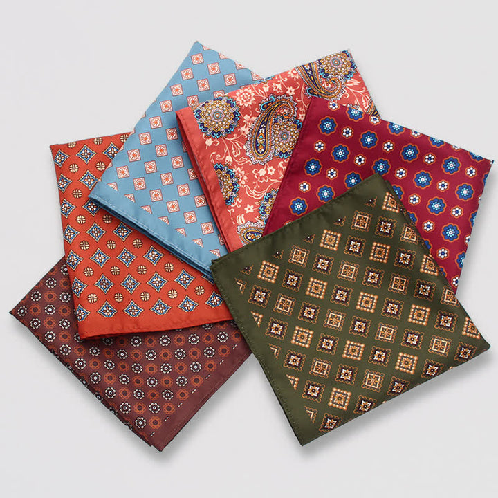 Men's Vintage Paisley Dots Pattern Business Pocket Square