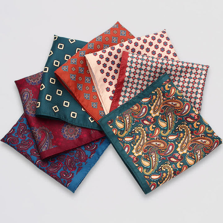 Men's Vintage Paisley Dots Pattern Business Pocket Square