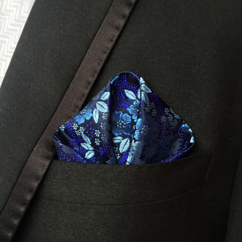 Men's Colorful Paisley Flowers Wedding Pocket Square