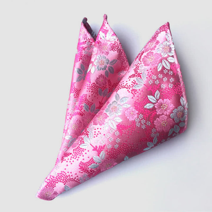 Men's Colorful Paisley Flowers Wedding Pocket Square - Pink - image 6