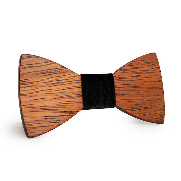 Men's Handmade Bamboo Wooden Bow Tie - Black - image 0