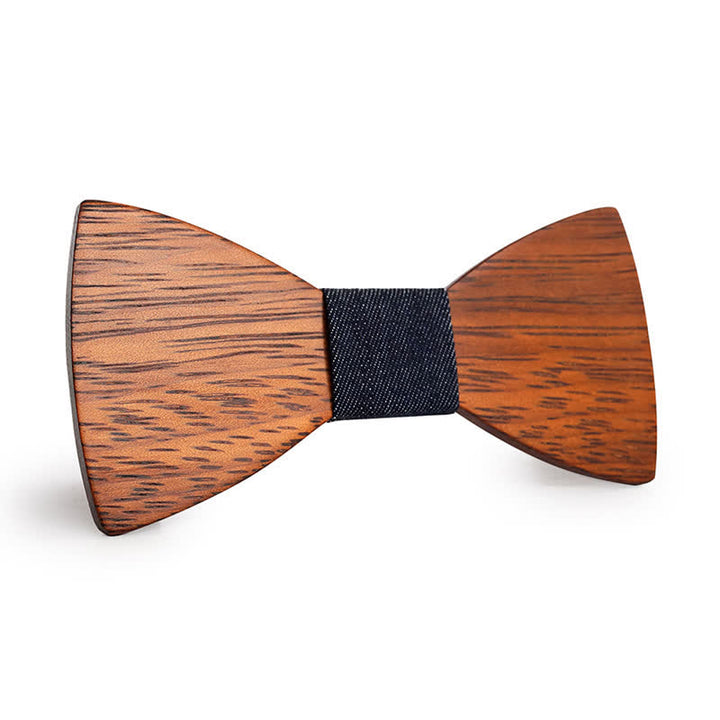 Men's Handmade Bamboo Wooden Bow Tie - Dark Gray - image 1