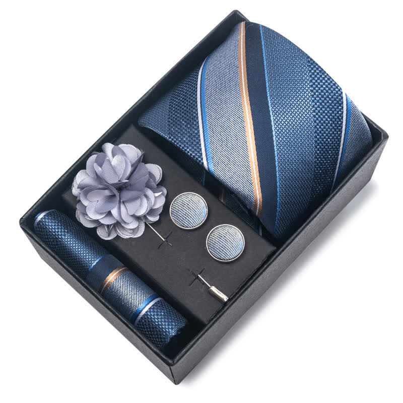 4Pcs Men's Classic Formal Pocket Squares Necktie Set