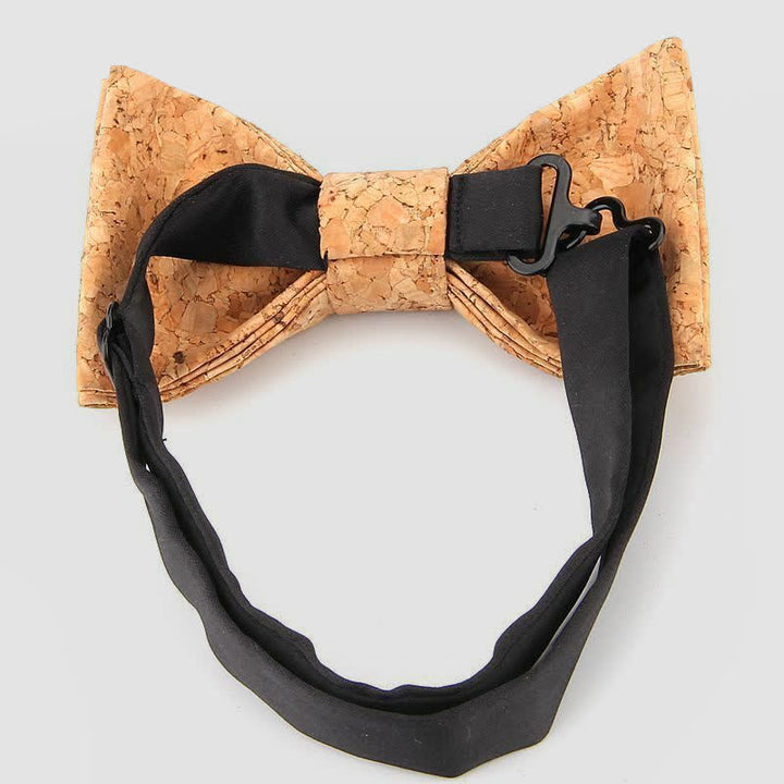 Men's Creative Plain Cork Wooden Bow Tie - image 2