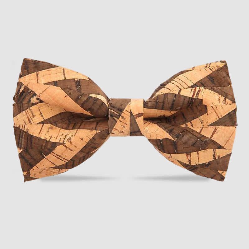 Men's Creative Plain Cork Wooden Bow Tie - Style #3 - image 6