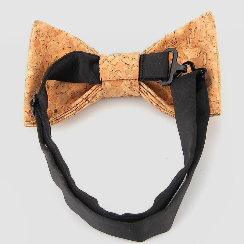 Men's Creative Plain Cork Wooden Bow Tie - image 2