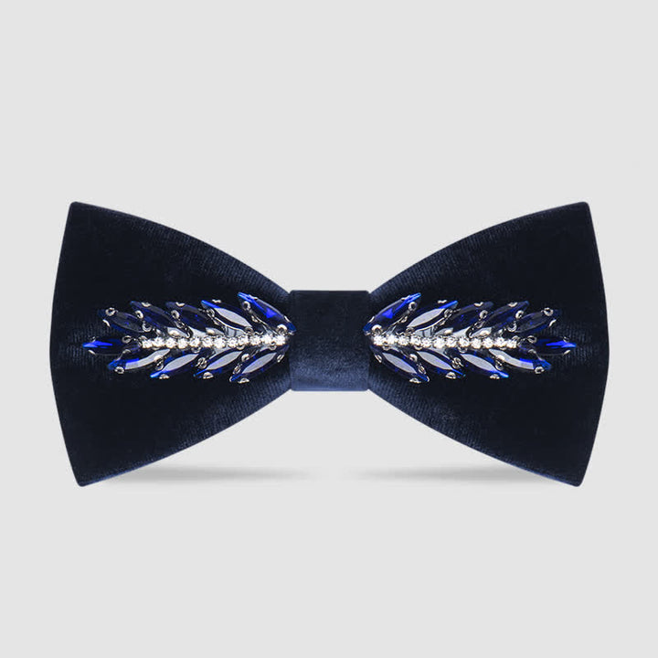 Men's Witty Crystal Velvet Bow Tie - Navy - image 7