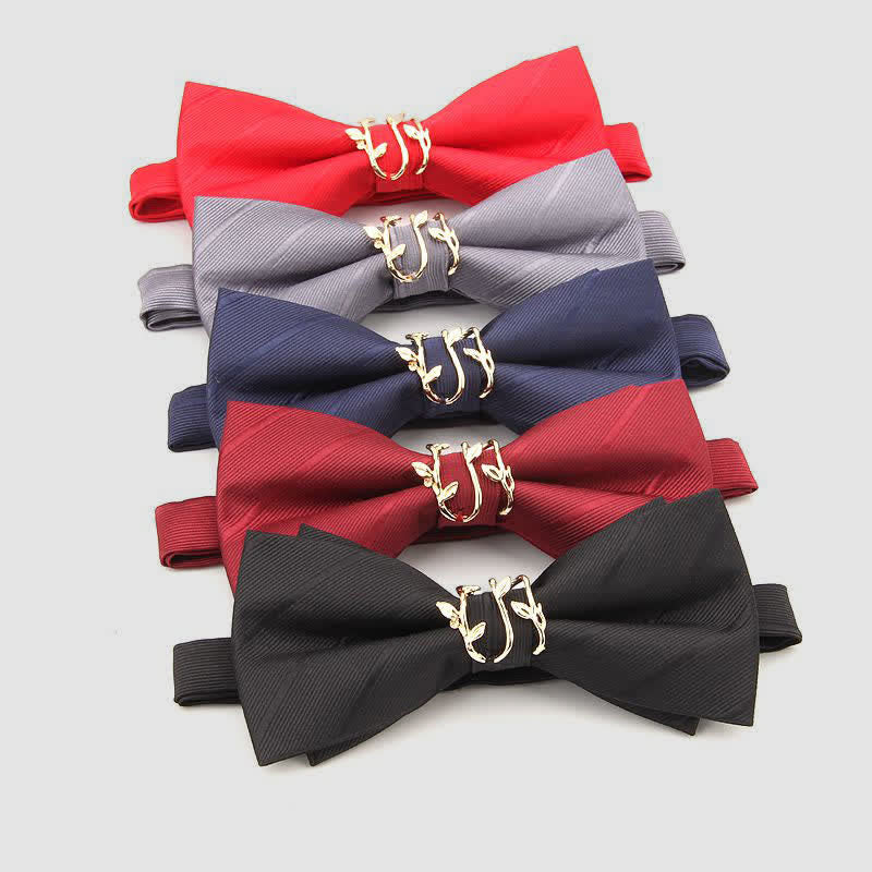 Men's Luxury Golden Vine Leaf Twill Bow Tie - image 1
