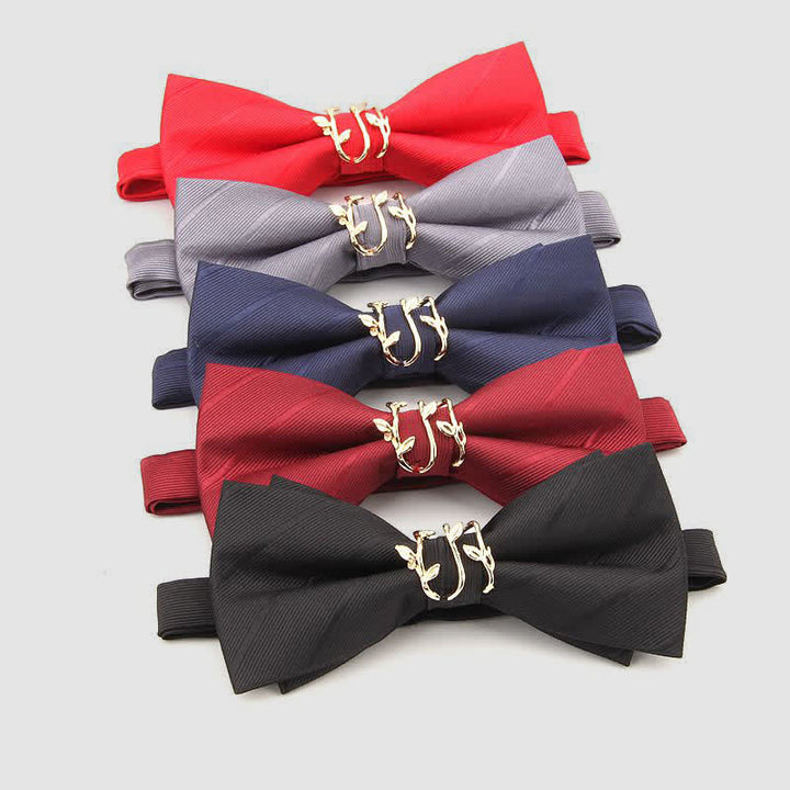 Men's Luxury Golden Vine Leaf Twill Bow Tie - image 1