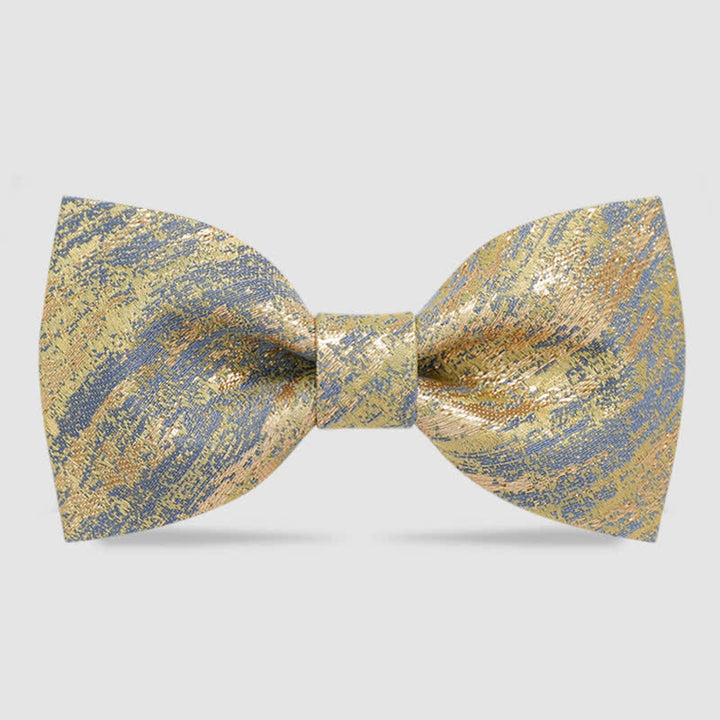 Men's Gold Glitter Tuxedo Classic Bow Tie - Gold & Blue - Style #1 - image 0
