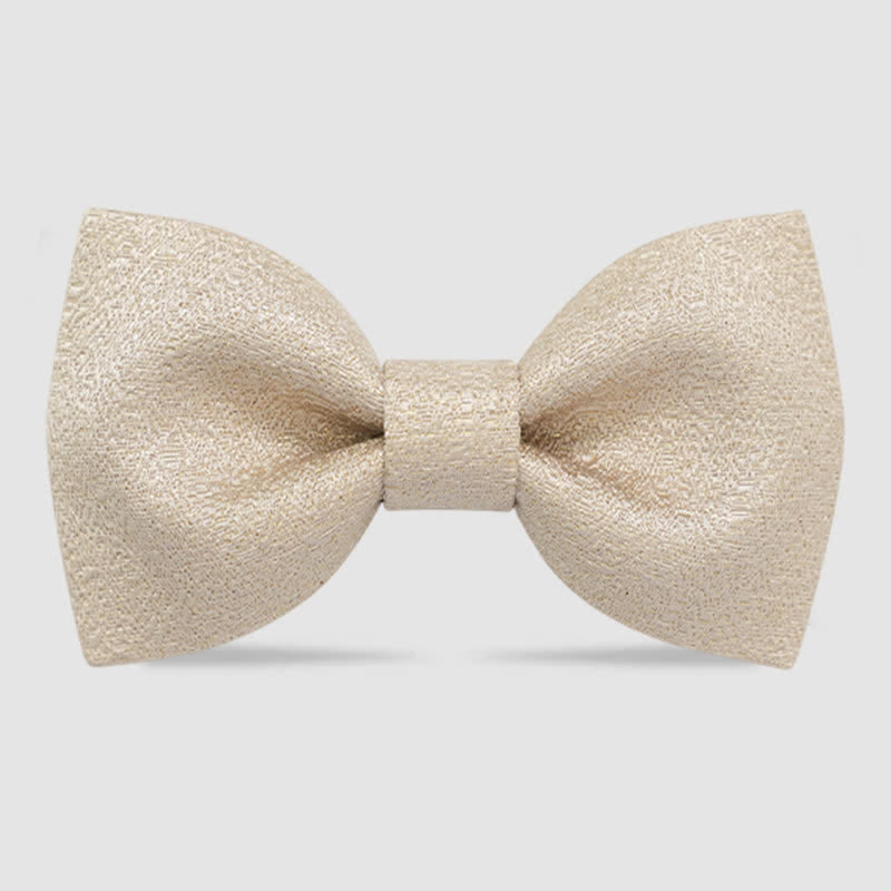 Men's Gold Glitter Tuxedo Classic Bow Tie - Champagne - Style #1 - image 10