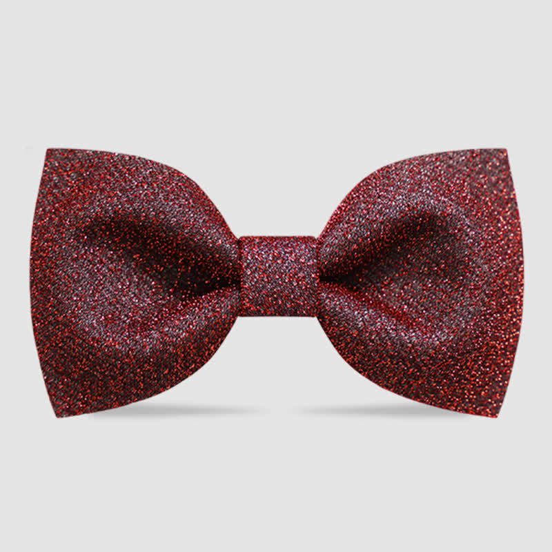 Men's Sparkling Fancy Dress Party Bow Tie - Red - image 7