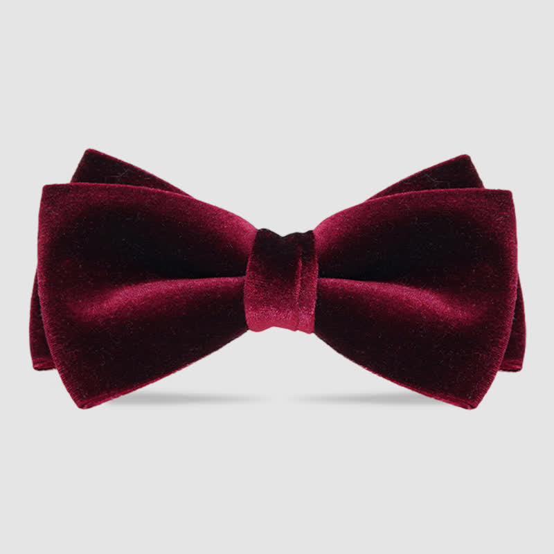 Men's Luxurious Double Layers Velvet Bow Tie