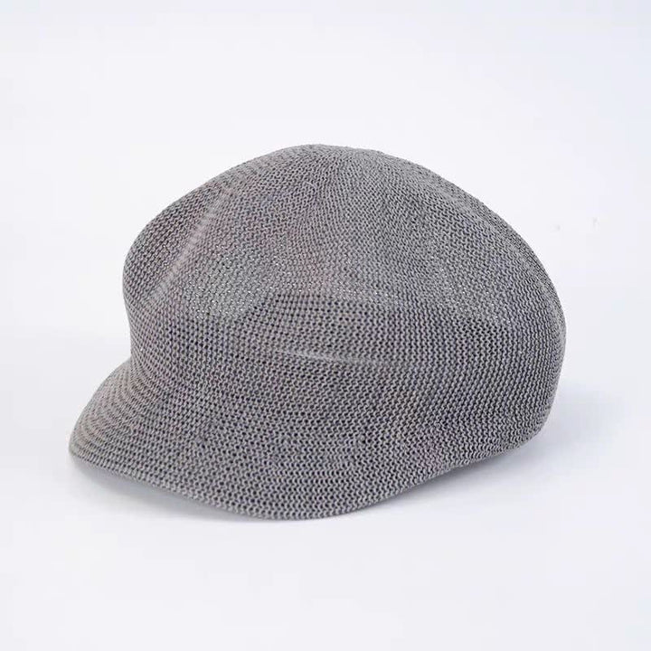 Women's Soild Color Woven Beach Straw Beret Hat - Gray - M (22 1/2"-22 7/8") - image 7