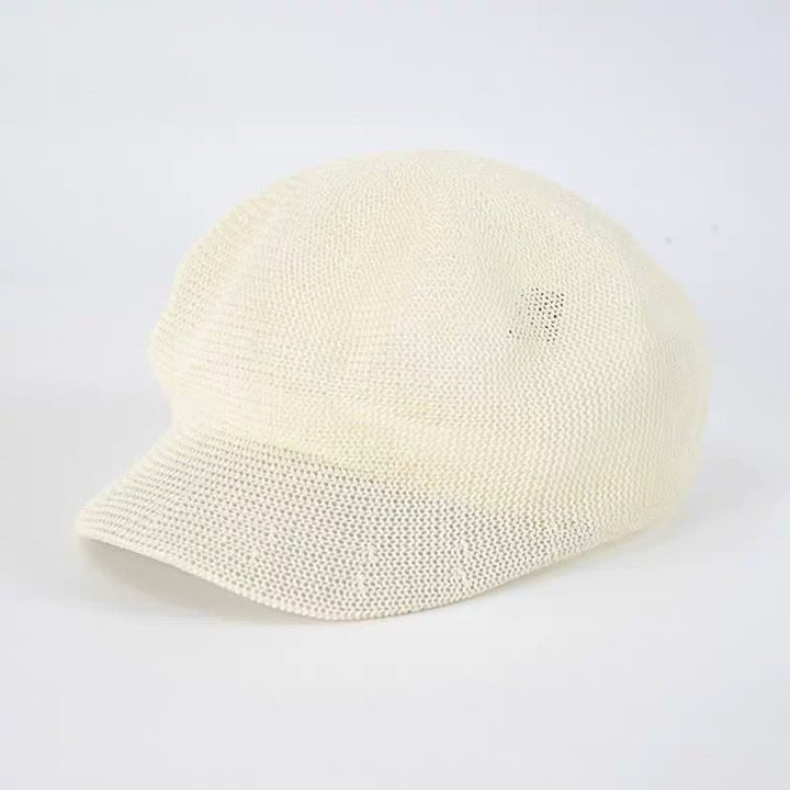 Women's Soild Color Woven Beach Straw Beret Hat - Ivory - M (22 1/2"-22 7/8") - image 8