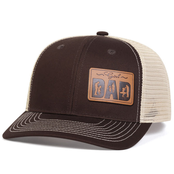 Girl Dad Leather Patch Adjustable Trucker Hat - Brown - Adjustable (About 22"-23 5/8") - image 4