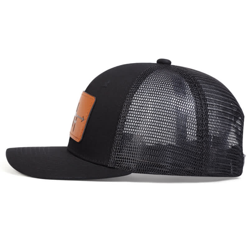 Arrowhead Gun Pattern Leather Label Patch Trucker Hat