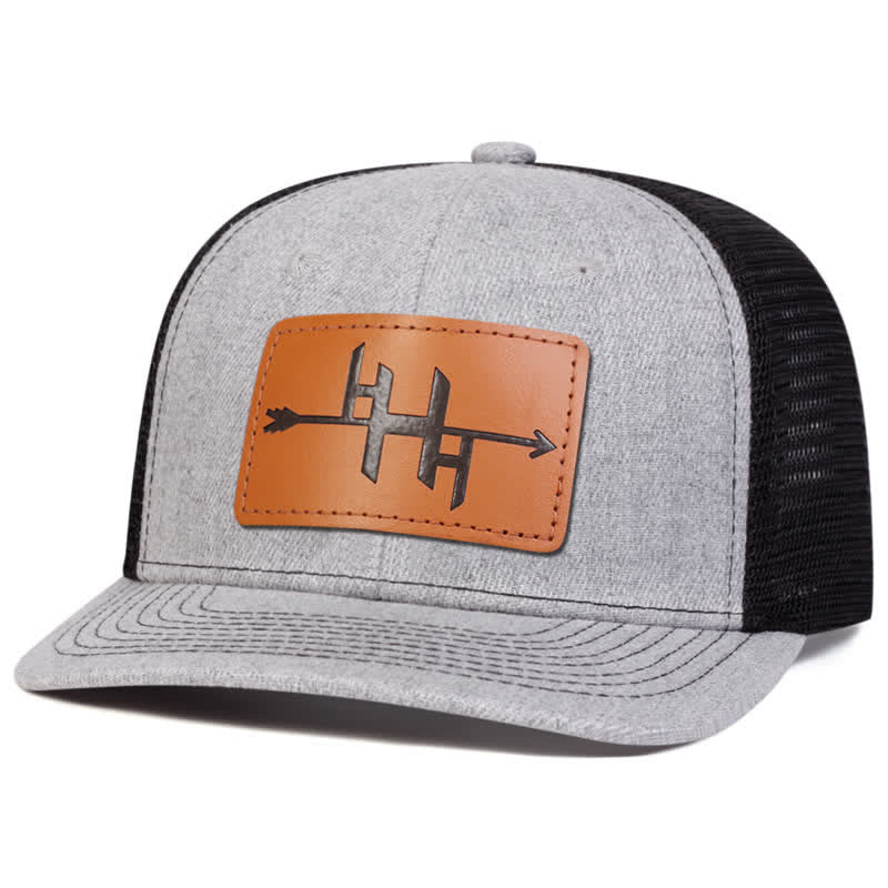 Arrowhead Gun Pattern Leather Label Patch Trucker Hat