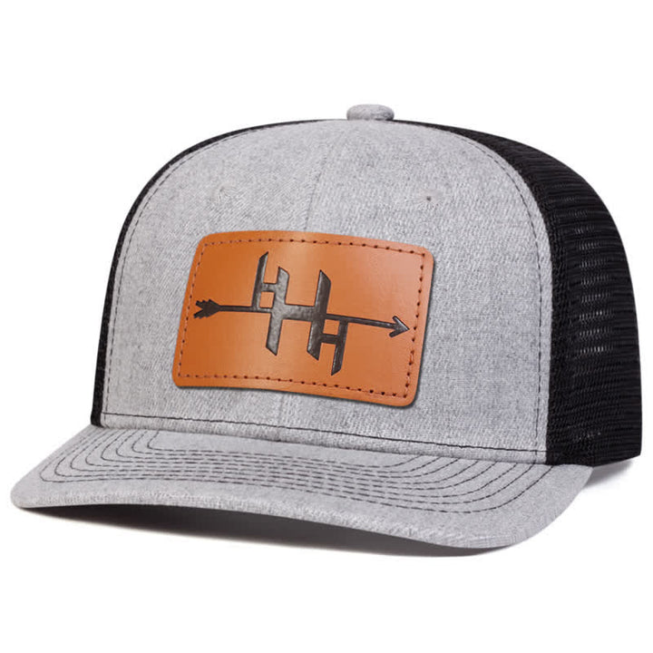 Arrowhead Gun Pattern Leather Label Patch Trucker Hat