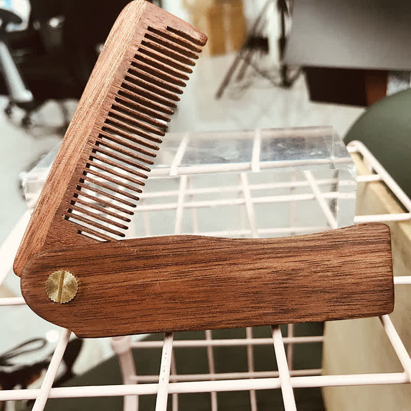 Personalized Carved Name Folding Wood Beard Hair Comb - Style #2 - image 9