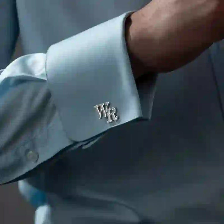1 Pair Custom Letter Button Covers Set Suit Cufflinks - image 4