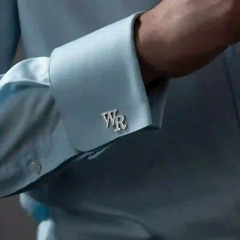 1 Pair Custom Letter Button Covers Set Suit Cufflinks