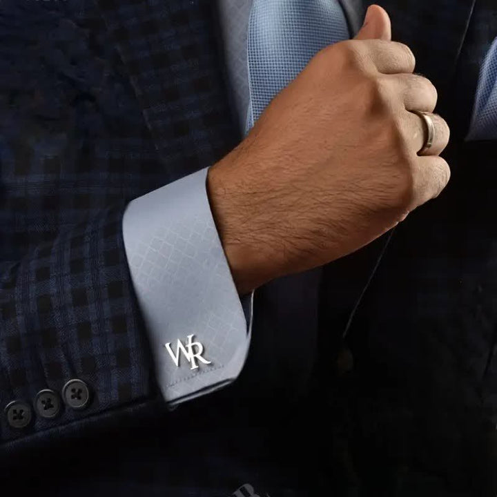 1 Pair Custom Letter Button Covers Set Suit Cufflinks