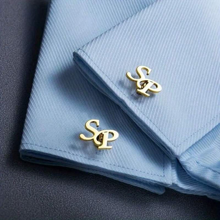1 Pair Custom Letter Button Covers Set Suit Cufflinks