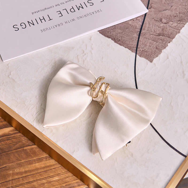 Men's Gold Vine Leaf Oversized Pointed Bow Tie Pocket Square