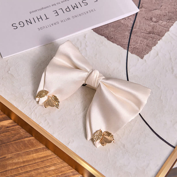Men's Double-Layers Leaves Oversized Bow Tie Pocket Square - image 1