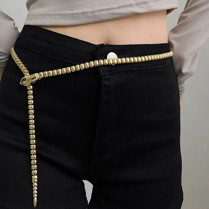 Women's Retro Snake-Shaped Waist Chain Chain Metal Belt - image 5