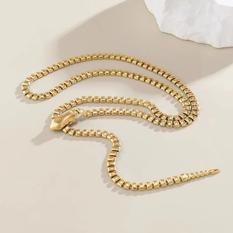 Women's Retro Snake-Shaped Waist Chain Chain Metal Belt - image 2