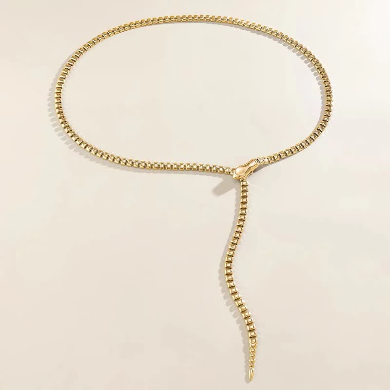 Women's Retro Snake-Shaped Waist Chain Chain Metal Belt - image 3